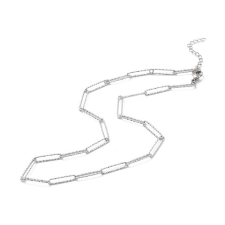  Rozsdamentes acél női paperclip nyaklánc, 45+5 cm nyaklánc