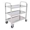  Rozsdamentes acél tálaló kocsi, 3 réteg, nagy terhelési kapacitás, 75 cm
