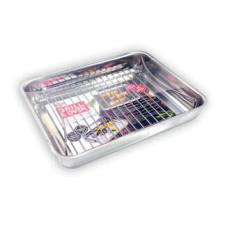 Rozsdamentes acél tepsi dupla magasságú grillráccsal 35 cm edény