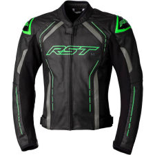 RST S1 CE Bőrdzseki - Fekete/Szürke/Neon Zöld Méret L motoros kabát