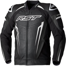 RST tractech evo 5 bőrdzseki férfi - fekete/fehér/fekete motoros kabát