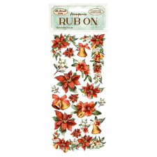  Rub-on matrica, All around Christmas pioinsettia and bells dekorációs kellék