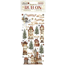 Rub-on matrica, karácsonyi házak dekorációs kellék