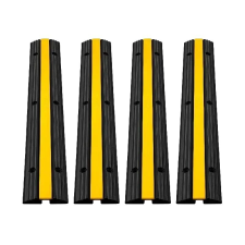  Rubber Speed Bump, 4 PCS, High Load Capacity, Interlocking Modular Design, bababiztonság