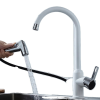  Rugalmas konyhai csaptelep, tartós rozsdamentes acél, meleg és hidegvízi lehetőségek, 04027wh