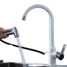  Rugalmas konyhai csaptelep, tartós rozsdamentes acél, meleg és hidegvízi lehetőségek, 04027wh csaptelep