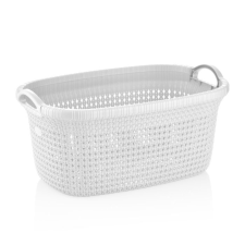  Ruháskosár kötött mintás 35L Fehér bútor