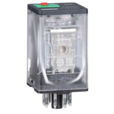 RUM univerzális relé, hengeres, 2CO, 10A, 120VAC, tesztgomb, LED RUMC22F7 Schneider villanyszerelés