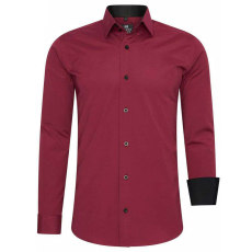 RUSTY NEAL férfi ing R-44 hosszú ujjú karcsú fazon, 6XL Bordeaux