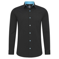  RUSTY NEAL férfi ing R-44 hosszú ujjú karcsú fazon, Fekete 4XL