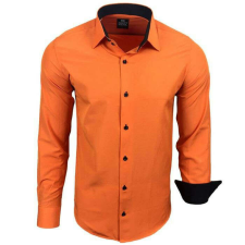 RUSTY NEAL férfi ing R-44 hosszú ujjú karcsú fazon, Narancs 6XL férfi ing