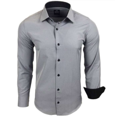 RUSTY NEAL férfi ing R-44 hosszú ujjú karcsú fazon, Szürke 5XL