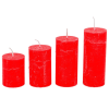 Rusztikus 40mm-es lépcsős henger gyertya Piros (csom ár)