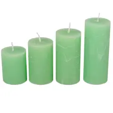  Rusztikus 40mm-es lépcsős henger gyertya új Menta | csomag ár! dekorációs kellék