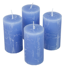  Rusztikus henger gyertya 50x90mm kék 4db/csom (db ár) gyertya