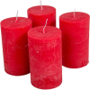  Rusztikus henger gyertya 60x100mm piros 4db/csom (db ár)