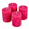 Rusztikus henger gyertya 60x80mm Ciklámen 4db/csom (db ár)