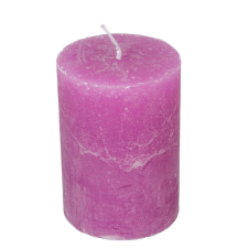  Rusztikus henger gyertya 70x100mm ciklámen dekorációs kellék