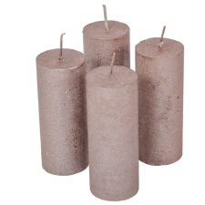 Rusztikus metál henger 40x100 mm Kakaó 4db/csom (db ár) gyertya