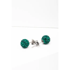  S925 Ezüst Gömb Fülbevaló Sötétzöld Swarovski® Kövekkel fülbevaló