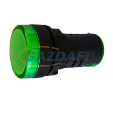 S&amp;G LED-es jelzőlámpa, zöld, 22mm, 230V világítás