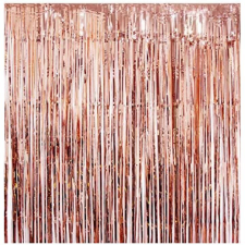  S DEPOT® dekoratív függöny, fémes rózsa arany fóliából, születésnapi bulikra party kellék