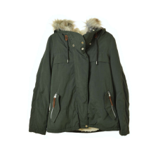 S. Oliver QS sötétzöld, műszőrmés női téli kabát – M női dzseki, kabát