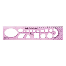Sablon vonalzó OPTIMA hajlékony pink 30cm vonalzó