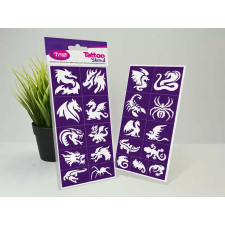 Sablonok, Dragons & Lizards, Sárkányok és gyíkok sablon szett, min. 20 minta csillámtetoválás