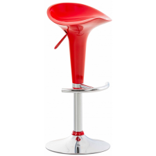 Saddle bárszék elforgatható lábtartóval piros - króm 1015905 bútor
