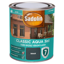 Sadolin CLASSIC AQUA SELYEMFÉNYŰ VÉKONYLAZÚR 0,75L, ANTRACIT favédőszer és lazúr
