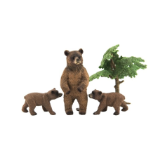 Safari állatfigurák szett - Medvék játékfigura
