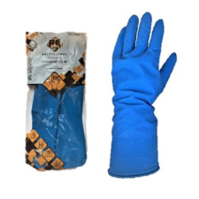 Safety First Háztartási gumikesztyű, kék, flokkolt 60g méret: 7 védőkesztyű