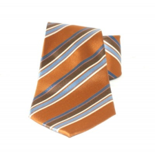 Saint Michael selyem nyakkendő - Aranybarna csíkos nyakkendő