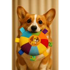 Saját Színes interaktív plüss kutyajáték sípolóval játék kutyáknak