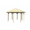 Saknholz Nyolcszögletű kerti pavilon Nice371 630 cm átmérő, natúr kezeletlen faanyag