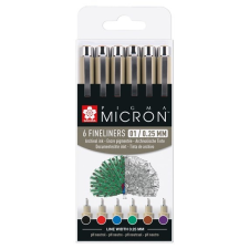 SAKURA Pigma Micron Tűfilc készlet, 01 fineliner set - 6 colours (6 db) filctoll, marker