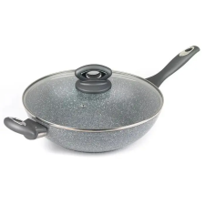  SALTER Marblestone Wok serpenyő fedővel szürke - 28cm edény