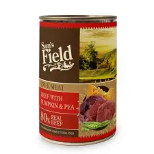  Sam's Field konzerv marha, sütőtök &amp; zöldborsó 400g kutyaeledel