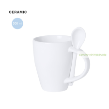 Samay fehér bögre kanállal, 300 ml bögrék, csészék