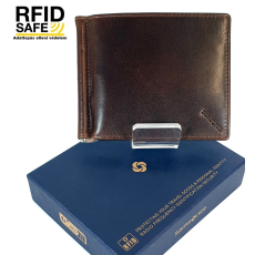 SAMSONITE VEGGY RFID védett barna aprótartós, csapópántos dollár pénztárca 147781-1251