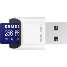 Samsung 256GB microSDXC Samsung Pro Plus CL10 U3 A2 V30 + kártyaolvasó (MB-MD256SB/WW) (MB-MD256SB/WW) memóriakártya