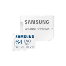  Samsung 64GB microSDXC EVO Plus Class10 U3 A2 V30 + adapterrel memóriakártya
