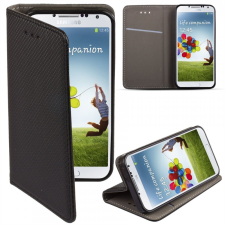 Samsung A025 Galaxy A02s fekete mágneses szilikon keretes könyvtok tok és táska