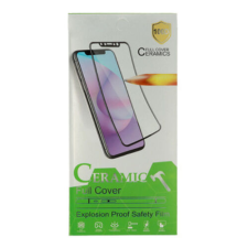 Samsung A155 Galaxy A15 4G/ 5G, Kijelzővédő fólia, Hard Ceramic (ütésálló), fekete mobiltelefon kellék