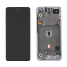 Samsung A516 Galaxy A51 5G gyári LCD+érintőpanel fehér (Crush White) kerettel mobiltelefon, tablet alkatrész