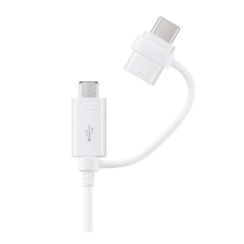 Samsung adatkábel 2in1 (USB - microUSB/Type-C) FEHÉR kábel és adapter