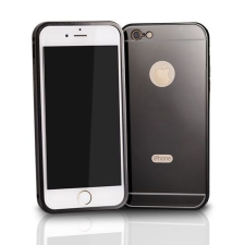Samsung G920 Galaxy S6 fekete alumínium bumper tükrös hátlaptok tok és táska