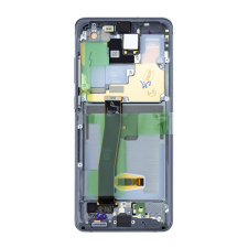Samsung G988 Galaxy S20 Ultra kompatibilis LCD modul kerettel, OEM jellegű, kozmosz szürke mobiltelefon, tablet alkatrész