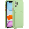  Samsung Galaxy A24 4G SM-A245F, Szilikon tok, kártyatartóval, Wooze Card Slot, világoszöld